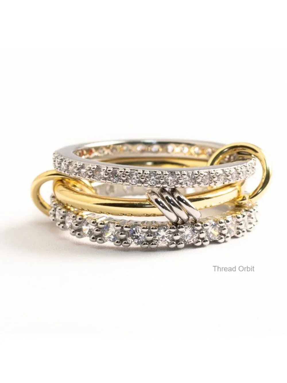 Stackable Rings for Women 18k Gold Plated Cubic Zirconia Knuckle Ring Set